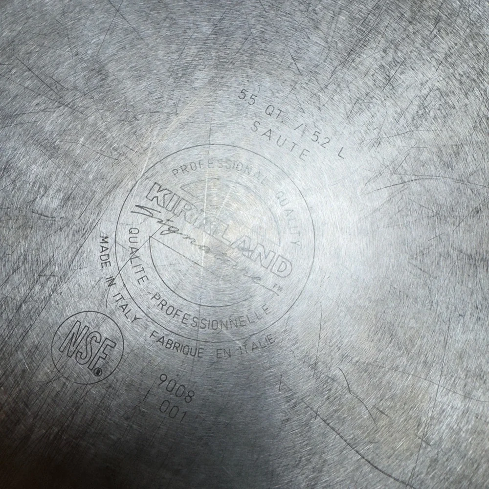 Kirkland Signature 5.5 QT Stainless Steel Saute Pan Made in Italy NSF 12 inch